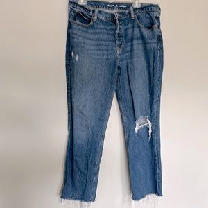 High rise Slouch straight jeans